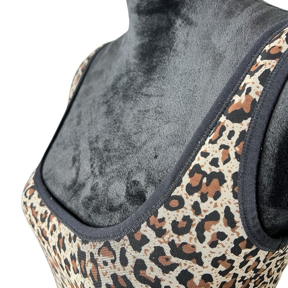Leopard Print Fleece Lined Women’s Tank Top - Picture 3 of 9